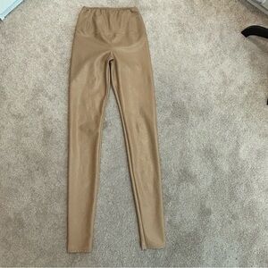 Aritzia Wilfred free camel Brown Daria legging faux leather pleather vegan Sz S